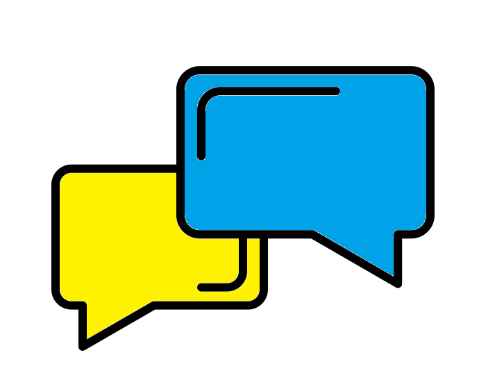 Icon of two bubbles to show talking